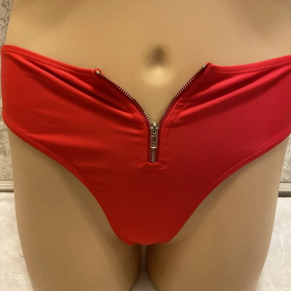 SHEIN Vibrant Red Bikini with Zipper